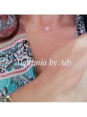 BARELY THERE Delicate Pink QUARTZ Bead Floating Necklace